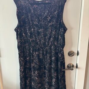 Reitmans Black Dress with Pink Floral Design